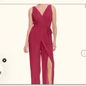 London Collection ORANGE Faux Wrap Jumpsuit - Large 40 Bust  S1